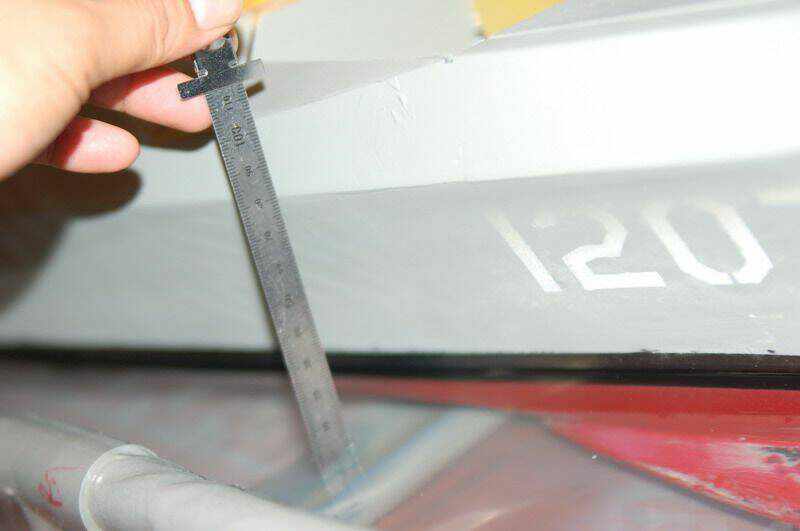 船身的前後直向點及水線校正